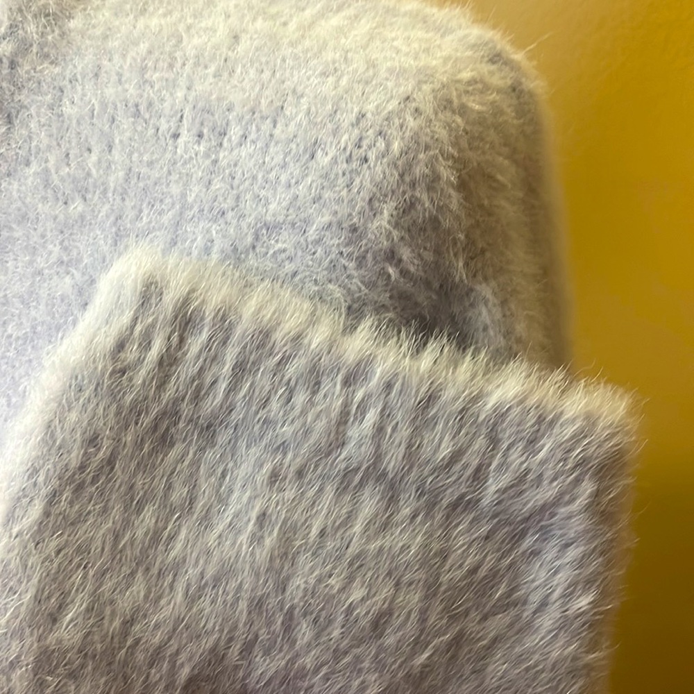 NWOT J CREW POINT SUR FUZZY CARDIGAN LT BLUE MEDIUM OVERSIZED ZIP UP JACKET - Picture 11 of 13